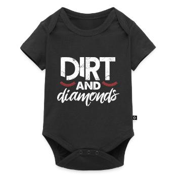 Dirt And Diamonds Funny Baseball Girl Softball - Body à manches courtes Premium Bébé - noir - Devant