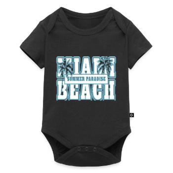 neon anime retro vintage cool pink nge - Baby Premium short-sleeve bodysuit - black - Front