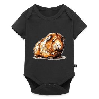 Guinea pig drawing in old retro look - Baby Premium short-sleeve bodysuit - black - Front