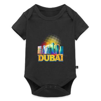 Dubaï Skyline Summer Sun Palm Beach Mer - Body à manches courtes Premium Bébé - noir - Devant