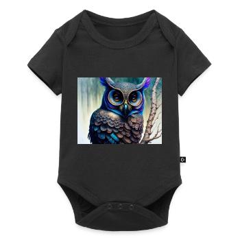 Owl - Baby Premium short-sleeve bodysuit - black - Front