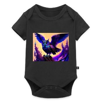 Owl - Baby Premium short-sleeve bodysuit - black - Front