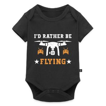 Drone Pilot Drohnen Racing FPV Drohne - Baby Premium Kurzarmbody - Schwarz - Vorne