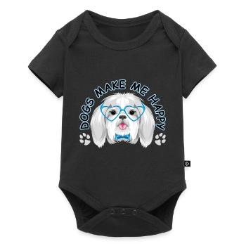 Dogs make me happy - Baby Premium short-sleeve bodysuit - black - Front
