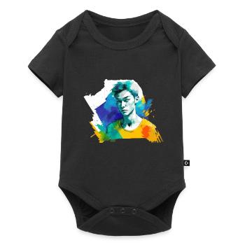 Aquarelles d’un garçon - Body à manches courtes Premium Bébé - noir - Devant
