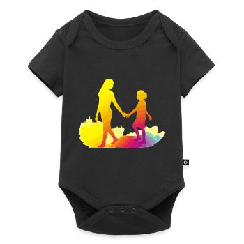 Maman et sa fille - Body à manches courtes Premium Bébé - noir - Devant