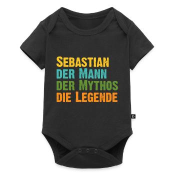 Sebastian der Mythos die Legende Vorname Sebastian - Baby Premium Kurzarmbody - Schwarz - Vorne