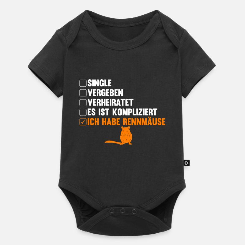 Maus Mäuse Rennmaus - Baby Premium Kurzarmbody - Schwarz