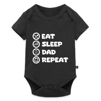 Mange Dors Papa Répétez Vatertag Papa Fête des Pères - Body à manches courtes Premium Bébé - noir - Devant