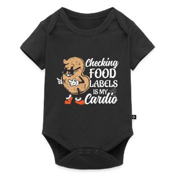 Vérifier les étiquettes des aliments est mon écrou de sensibilisation cardio al - Body à manches courtes Premium Bébé - noir - Devant