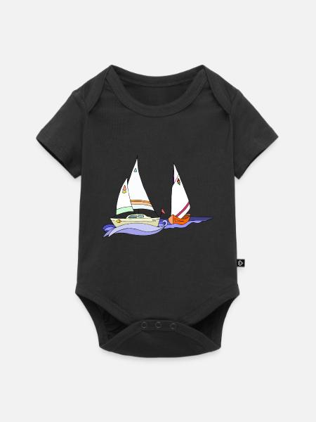 Segelboote - Baby Premium Kurzarmbody - Schwarz