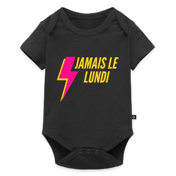 NEVER ON MONDAY T-SHIRT - Baby Premium Kurzarmbody - Schwarz - Vorne