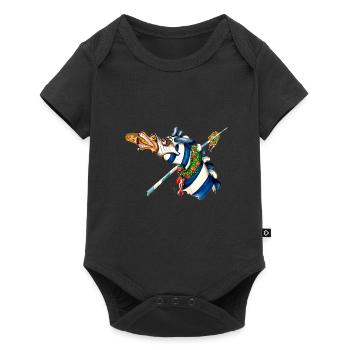 Saufendes Pferd gesp - Baby Premium Kurzarmbody - Schwarz - Vorne