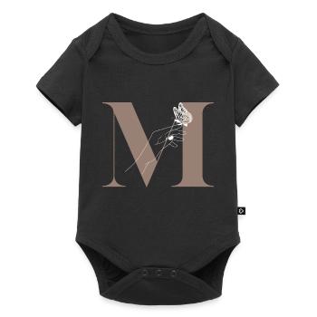 letter m magic butterfly - Baby Premium short-sleeve bodysuit - black - Front