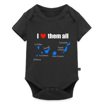 I love them all - Canary Islands - Baby Premium short-sleeve bodysuit - black - Front