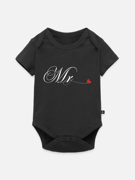 Passendes Ehepaar T-Shirt für Herrn und Frau - Baby Premium Kurzarmbody - Schwarz