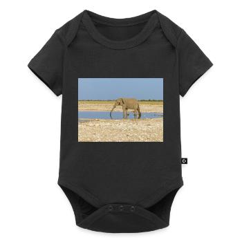 elephant and Landscape in a Etosha National Park - Baby Premium short-sleeve bodysuit - black - Front