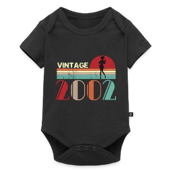 Vintage Geburtstag Retro Sonnenuntergang Design - Baby Premium Kurzarmbody - Schwarz - Vorne