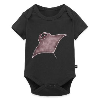 "Manta", Boho Line Art Design, Series "Ocean" - Baby Premium short-sleeve bodysuit - black - Front