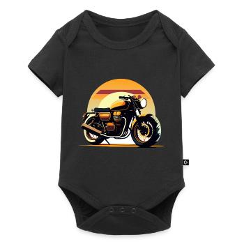 Moto au coucher du soleil - Body à manches courtes Premium Bébé - noir - Devant