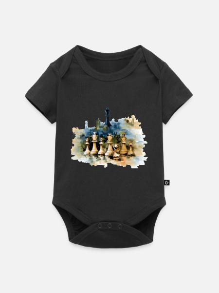 Öl auf Schachleinwand - Baby Premium Kurzarmbody - Schwarz