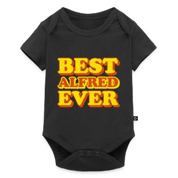 Alfred Vorname Witziges Geschenk - Baby Premium Kurzarmbody - Schwarz - Vorne