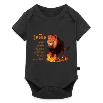 Lion Christian Jesus Is My God King, Lord, and - Baby Premium short-sleeve bodysuit - black - Front