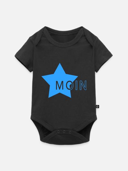 Moin mit Stern - Baby Premium Kurzarmbody - Schwarz