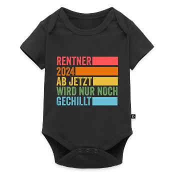 Rentner 2024 Pension Ruhestand Rente - Baby Premium Kurzarmbody - Schwarz - Vorne