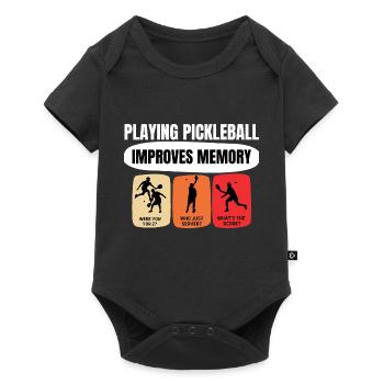 Playing Pickleball Improves Memory - Baby Premium short-sleeve bodysuit - black - Front