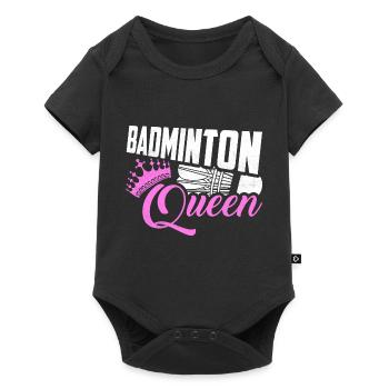 Badminton Queen Player Woman Girl - Baby Premium short-sleeve bodysuit - black - Front