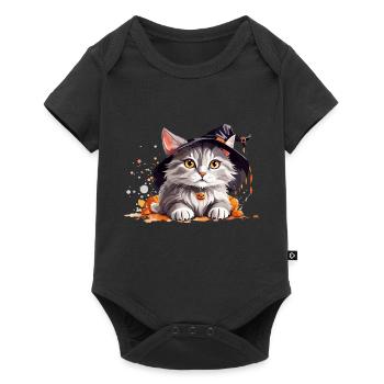 Halloween cat - Body à manches courtes Premium Bébé - noir - Devant