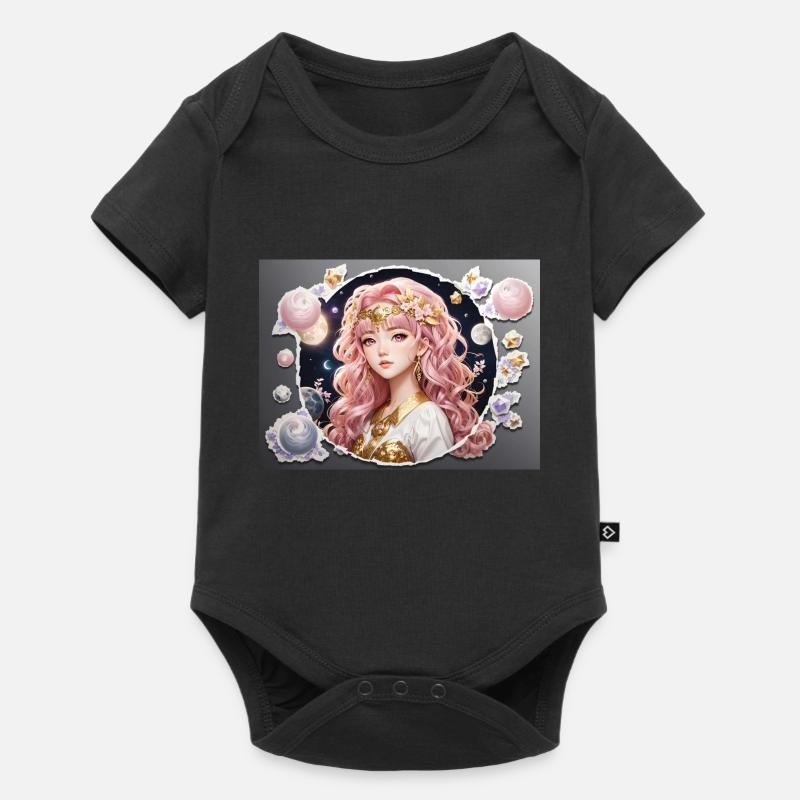 fille aux cheveux roux - Body à manches courtes Premium Bébé - noir