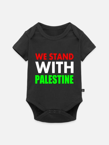 We stand with palestine - Baby Premium Kurzarmbody - Schwarz