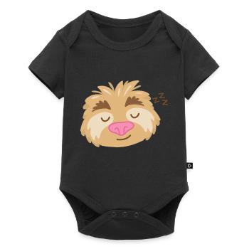 Visage de paresseux endormi super mignon - Body à manches courtes Premium Bébé - noir - Devant
