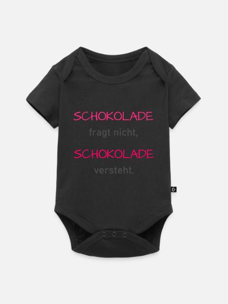 Schokolade versteht - Baby Premium Kurzarmbody - Schwarz