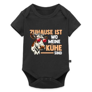 Kuh Bauernhof Kuhbauer Landwirt Rind Kühe - Baby Premium Kurzarmbody - Schwarz - Vorne