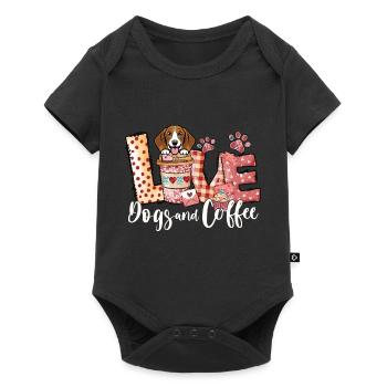 Beagle Dog Coffee Lover Dog Mom Valentines Day - Baby Premium short-sleeve bodysuit - black - Front
