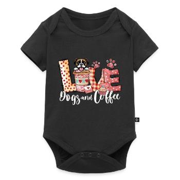 Boxer Dog Coffee Lover Dog Mom Valentines Day - Baby Premium short-sleeve bodysuit - black - Front