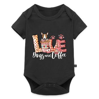 Bullterrier Dog Coffee Lover Valentines Day - Baby Premium short-sleeve bodysuit - black - Front