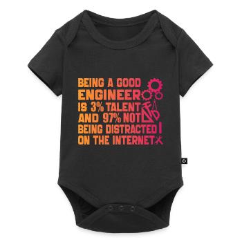 Funny Engineer Men Women Mechanical Engineering - Body à manches courtes Premium Bébé - noir - Devant