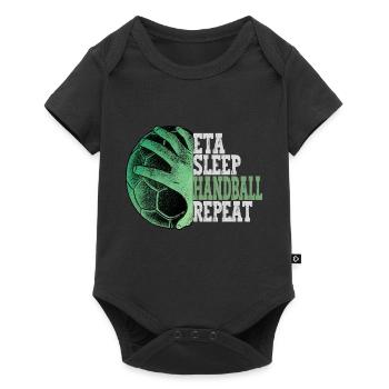 Manger dormir handball répéter joueur de handball drôle - Body à manches courtes Premium Bébé - noir - Devant