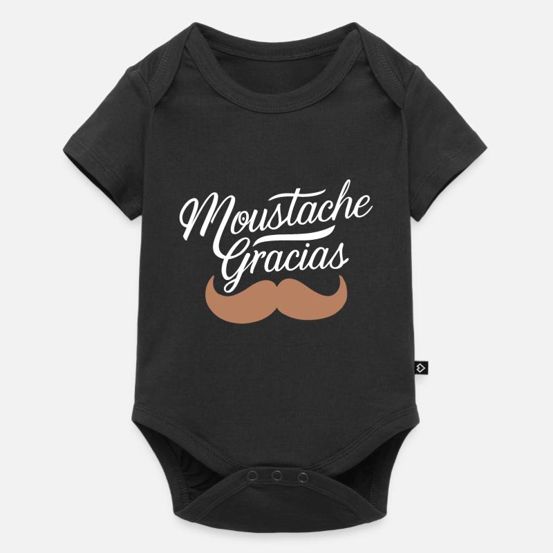 Moustache gracias - Body à manches courtes Premium Bébé - noir
