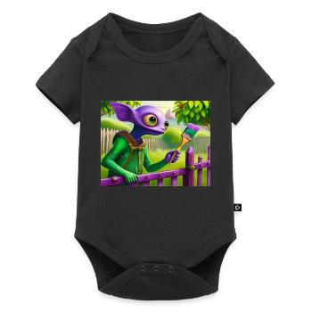 mignon petit extraterrestre vintage vert peinture une clôture - Body à manches courtes Premium Bébé - noir - Devant