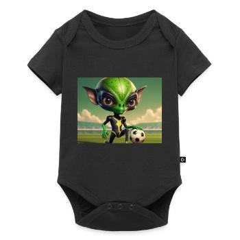 mignon petit vert rétro vintage alien tous les jours - Body à manches courtes Premium Bébé - noir - Devant