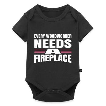 felling tree feller arboriculturist carpenter - Baby Premium short-sleeve bodysuit - black - Front