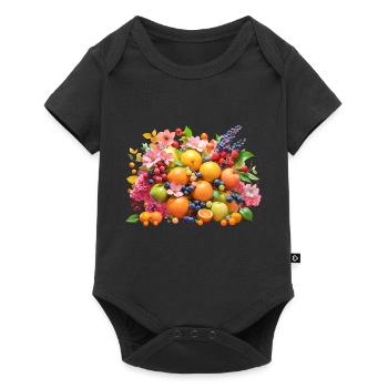 Fruits et fleurs - Body à manches courtes Premium Bébé - noir - Devant