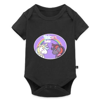 Unicorn Twins - Baby Premium short-sleeve bodysuit - black - Front