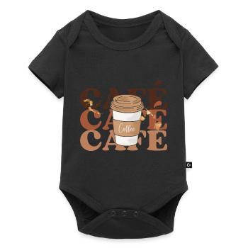 café café café - Body à manches courtes Premium Bébé - noir - Devant