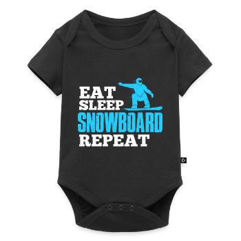 Funny Eat Sleep Snowboard Repeat - Snowboarding - Body à manches courtes Premium Bébé - noir - Devant